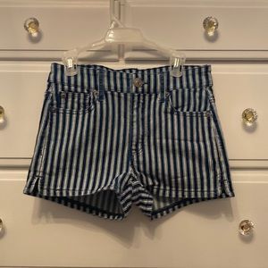 American Eagle Striped Short Shorts